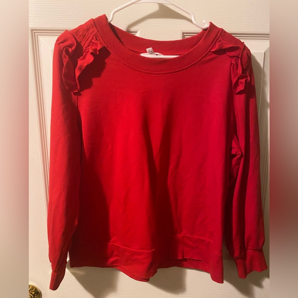 Time and Tru Vibrant Red Top
